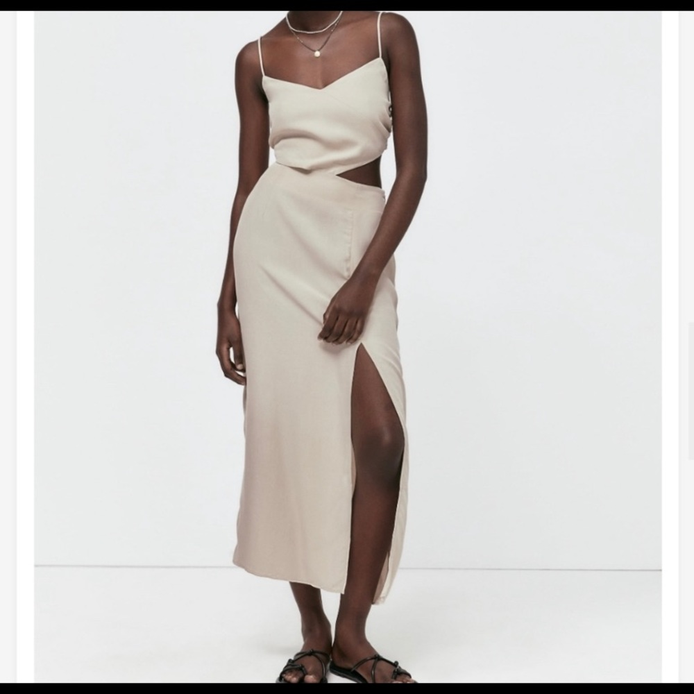 NWT Zara Cream Midi Dress